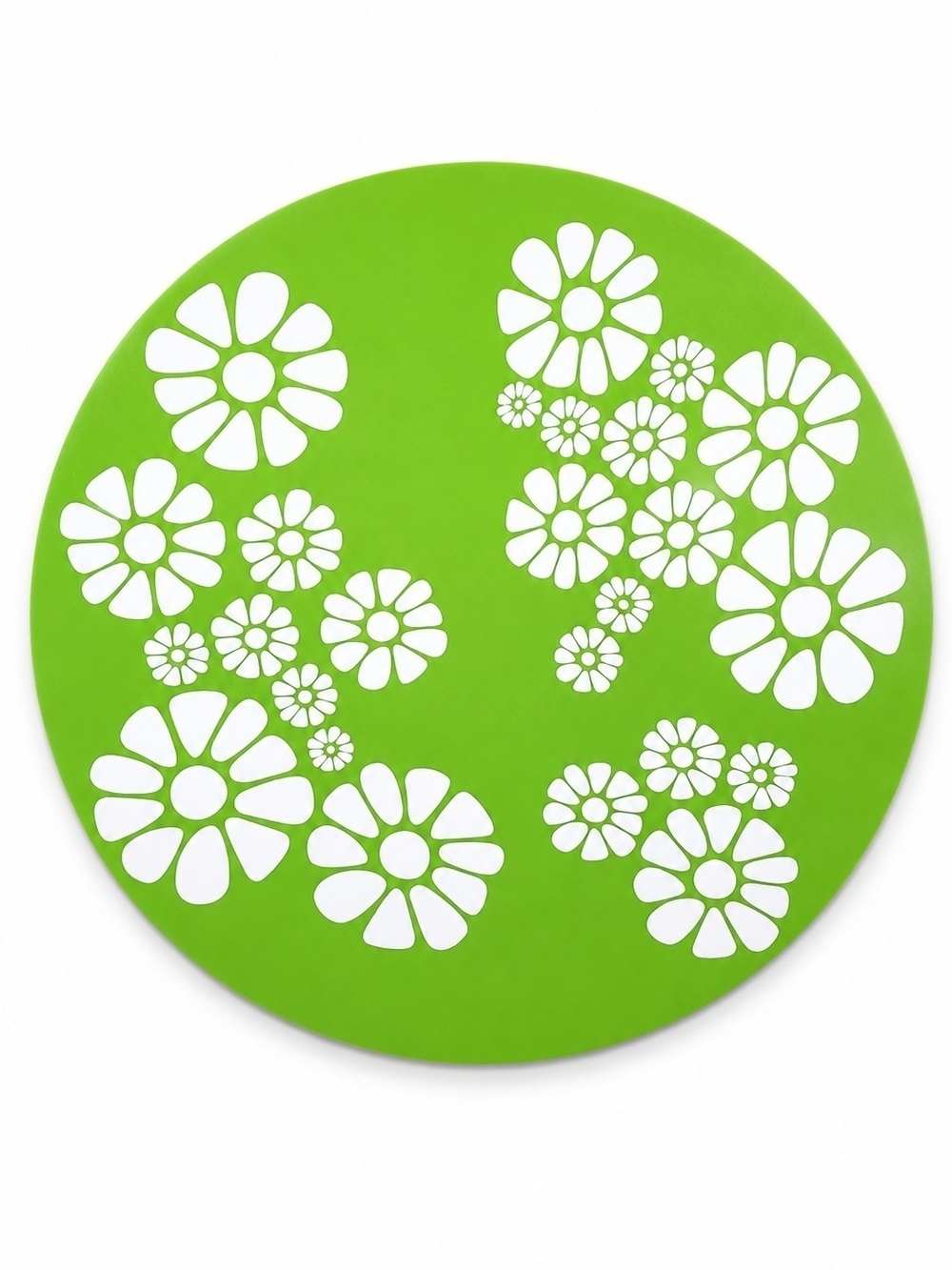 Green Daisy Silicone Non-Slip Pet Placemat